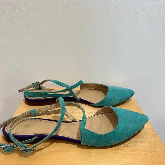 ZARA TRAFALUC turquoise flats - Picture 7 of 8